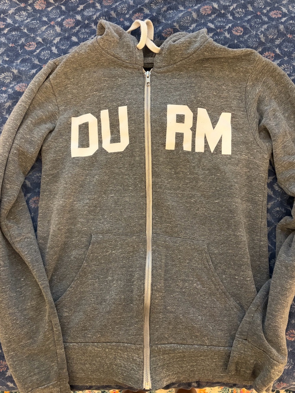 Durham, NC Gray Zip-Up Hoodie